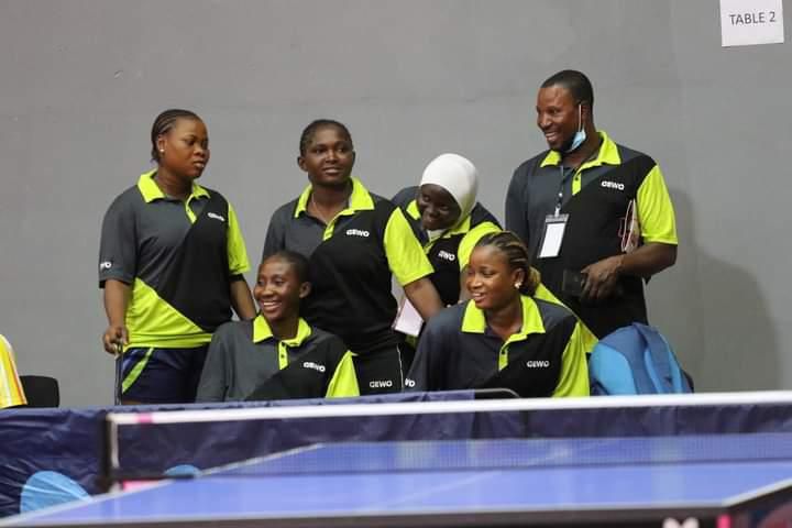 The Nigerian women's team is all smiles after their victory.