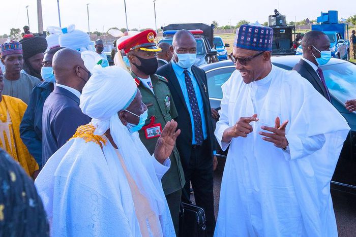 President Buhari arrives in Daura, Katsina State for Eid-el-Kabir. [Presidency]