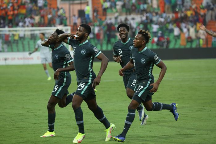 Kelechi Iheanacho celebrates scoring against Egypt (IMAGO/Tobi Adepoju)