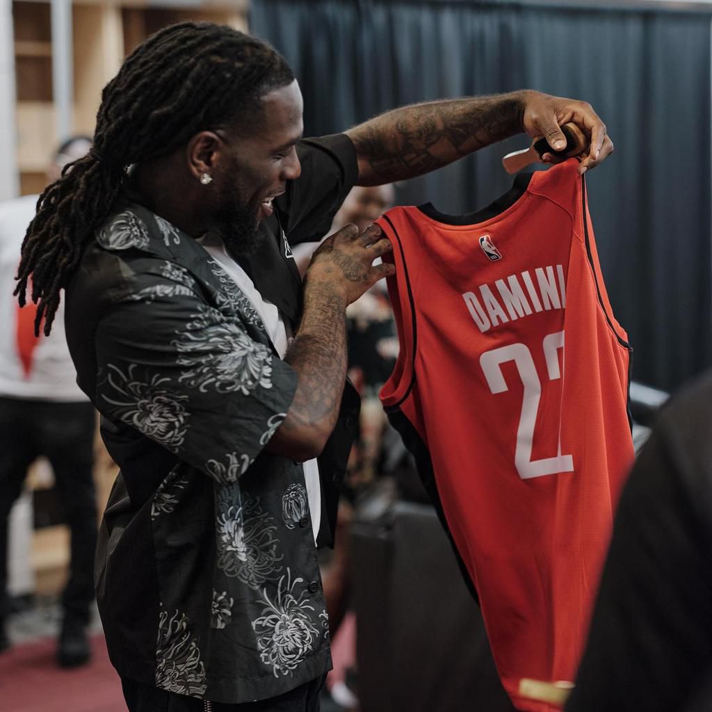 Burna Boy teams up with NBA franchise Houston Rockets [Photos]
