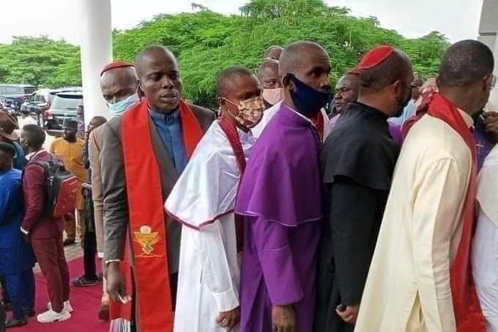 Pastors and Bishops spotted at Shettima's unveiling as APC Vice Presidential candidate.
