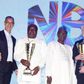 L-R: Managing Director, Nigerian Breweries Plc, Mr. Hans Essaadi; National Volume Champion, Mr. Kenneth Maduakor (Ken Maduakor Group Limited); Chairman, NB Plc, Chief(Dr.) Kolawole Jamodu; Best National Transporter, Mr. Andre Bresler(MDS Logistics Limi...