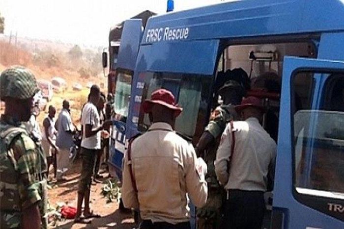 FRSC officials  at the scene of an accident