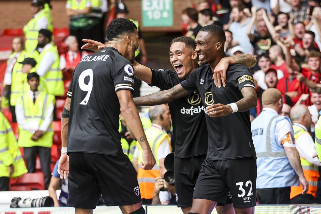 Bournemouth match winners celebrate.