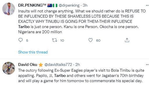 Reactions as Taribo West prays for Tinubu at 70th birthday