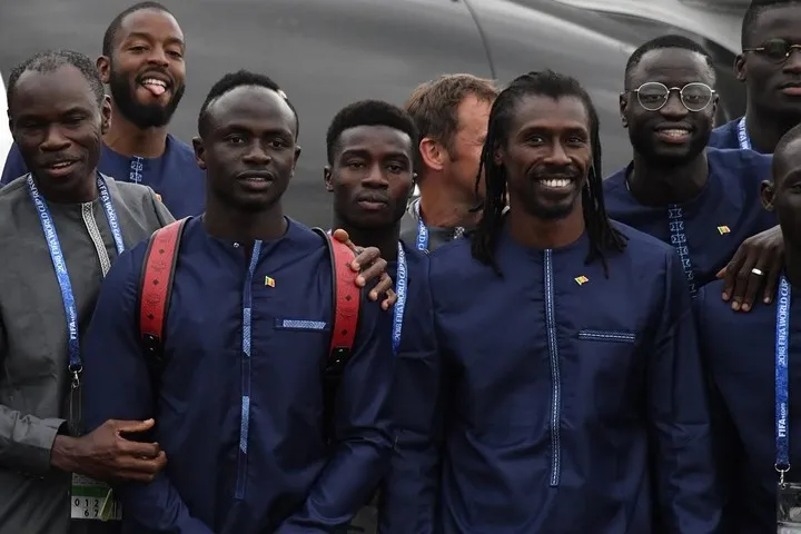 Senegalese Players Arrive Russia In Native Attires
