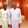 Bashir Ahmad poses in a photograph with President Muhammadu Buhari