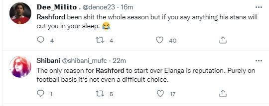 Reactions to Rashford's performance against Atletico