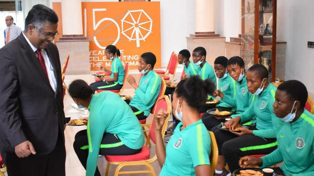 Flamingos visit Indian High Commission ahead of 2022 FIFA U-17 Women's World Cup