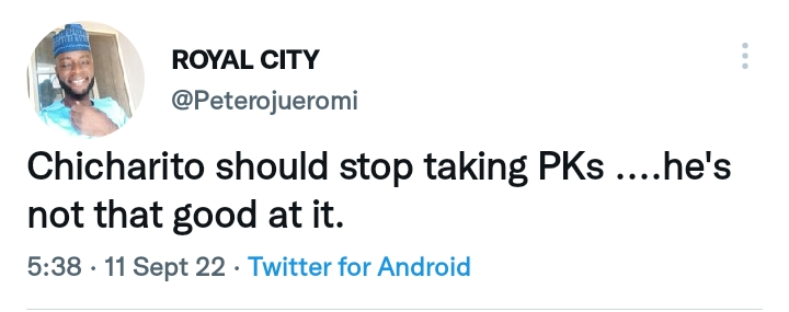 The supporters are tired and want Chicharito to stop taking penalties.