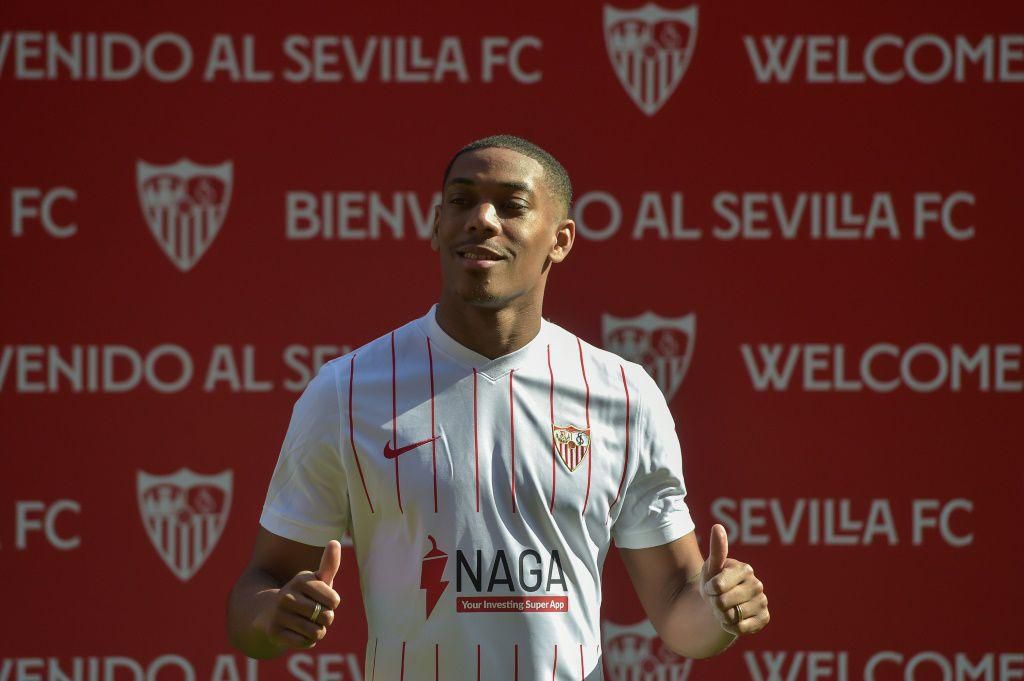 Anthony Martial was given an official presentation at Sevilla on Wednesday after joining on loan from Manchester United.