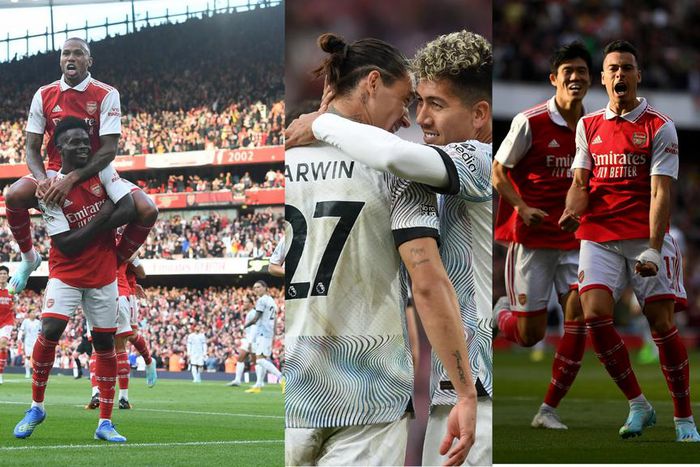 Arsenal fans in heaven after 3-2 win against Liverpool to go top of the league