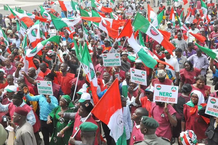 Protest organised by Nigeria Labour Congress