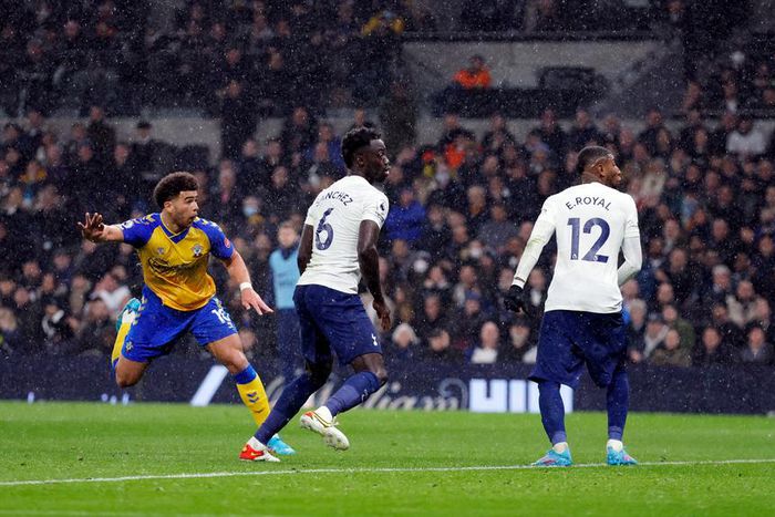 The Adams heads home the winner against Spurs