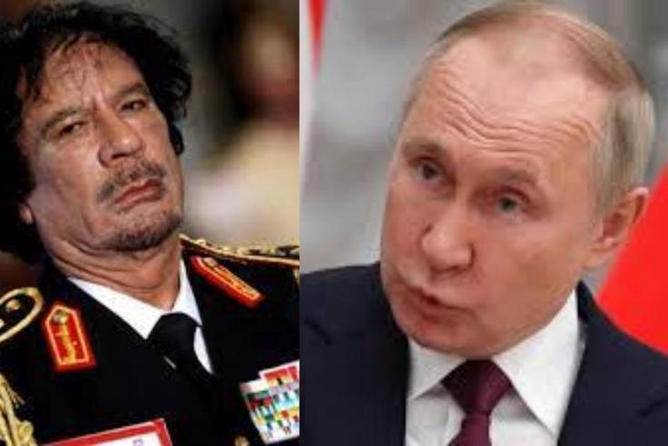 Muammar Gadhafi and Vladimir Putin