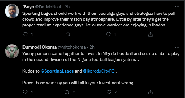 Sporting Lagos Twitter Reactions