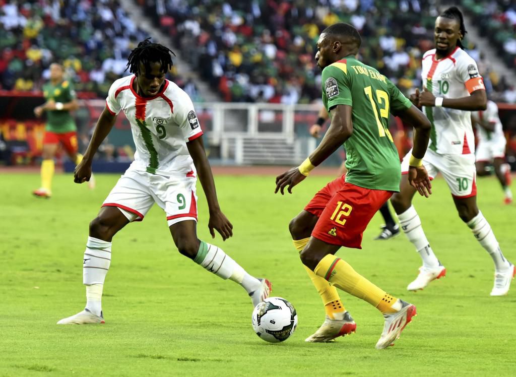 Cameroon in action against Burkina Faso