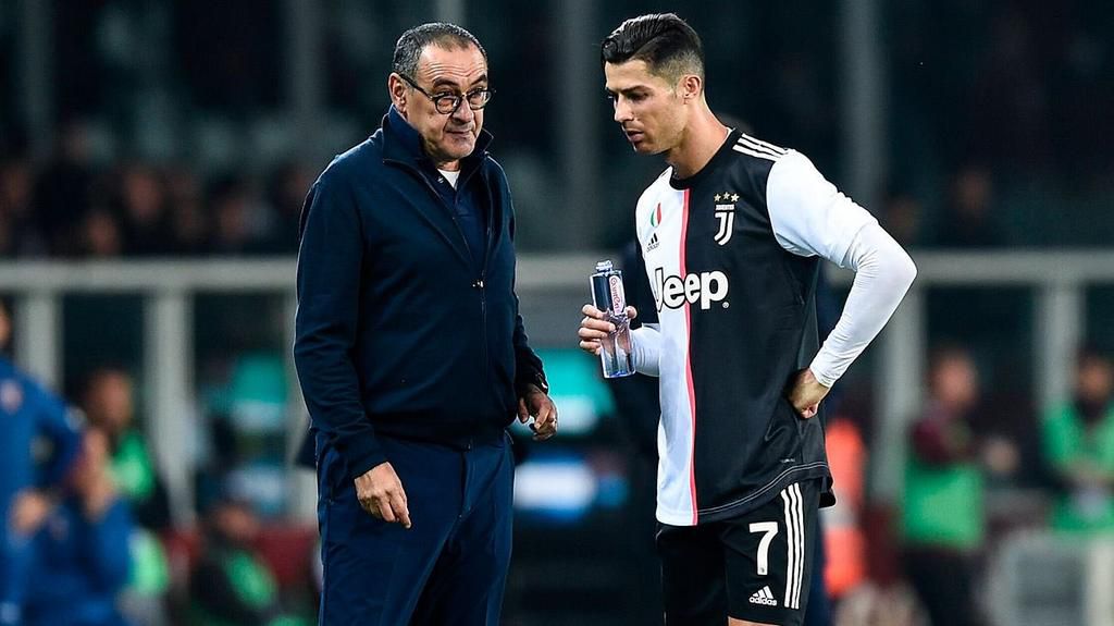 Sarri and Ronaldo during their time at Juventus