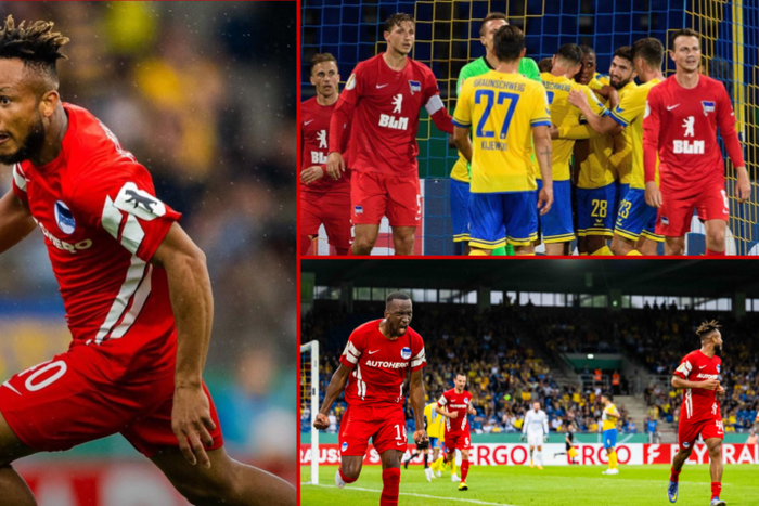 Hertha Berlin got knocked out of the German Cup in Sunday's first round