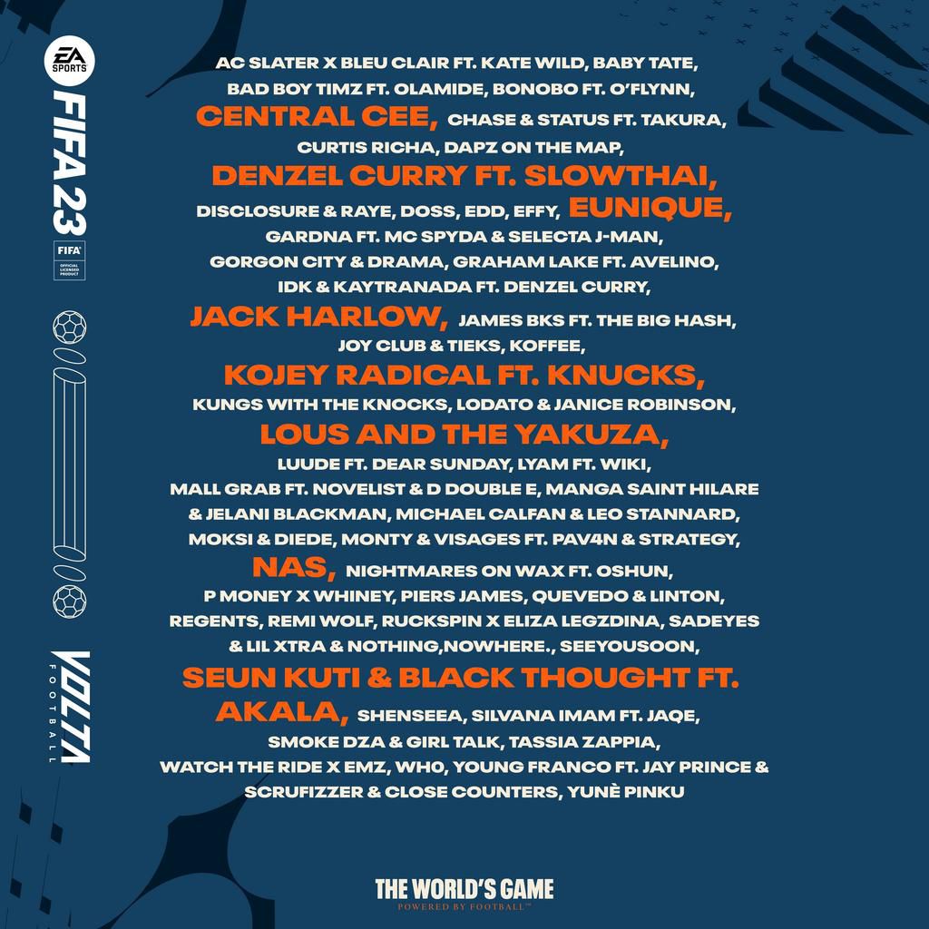 FIFA 23 Soundtrack Line Up