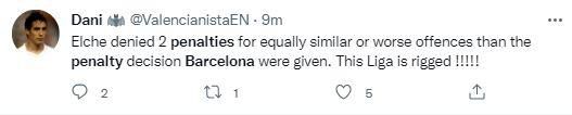 Reactions as Barcelona need controversial penalty to bear Elche