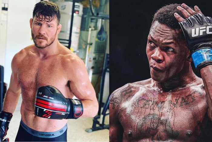 Former English fighter Michael Bisping (Left) claims he would defeat UFC Middleweight Champion Israel Adesanya in his prime