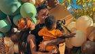 Celebrity couple Rotimi & Vanessa Mdee with their son Seven as they celebrated his first birthday on September 28, 2022