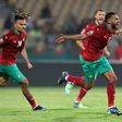 Morocco midfielder Sofiane Boufal (R) celebrates scoring the only goal of an Africa Cup of Nations Group C match against Ghana