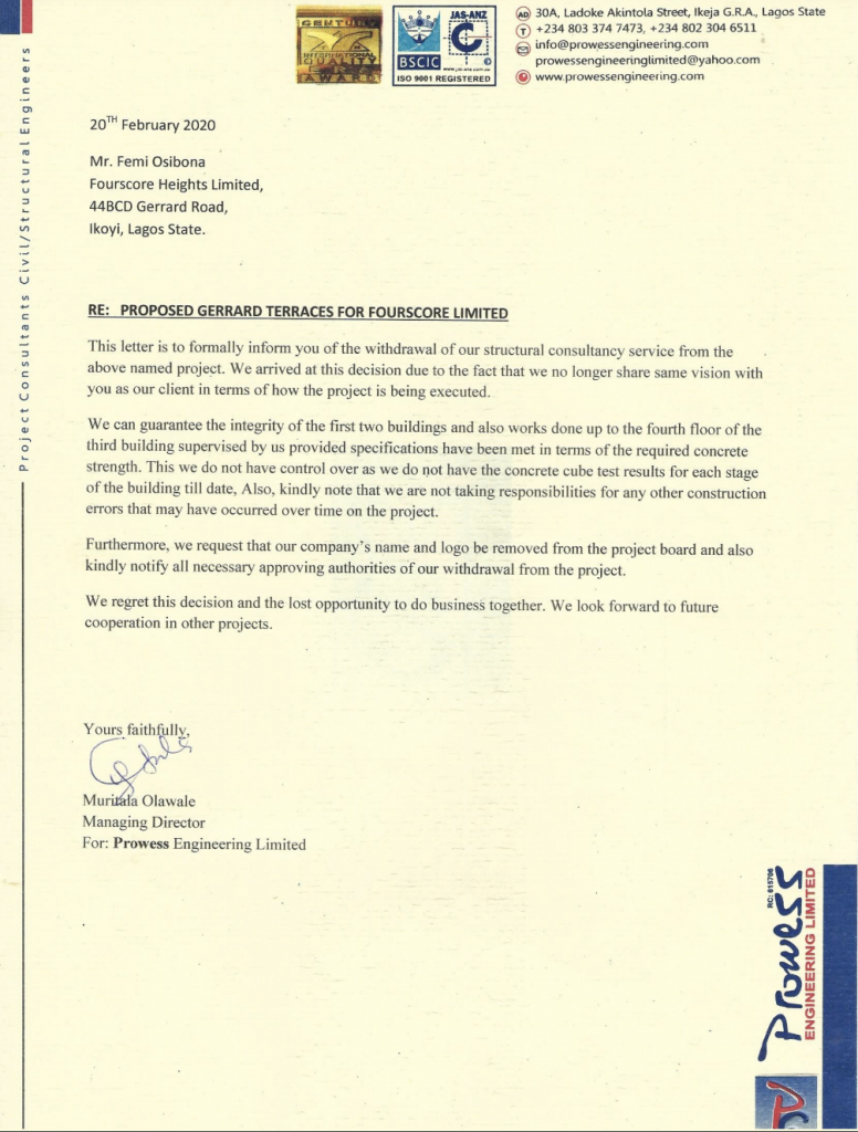 Letter from Muritala Olawale