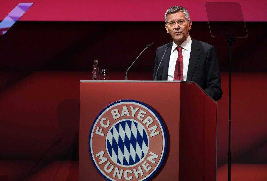 Bayern Munich president Herbert Hainer addresses the club's AGM on Thursday