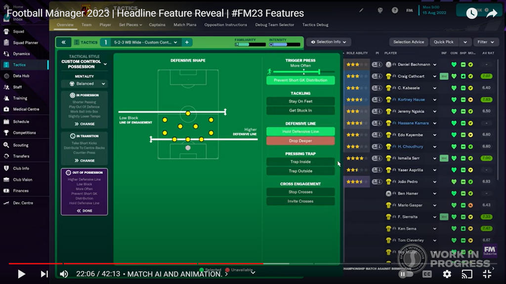 The improved tactics panel