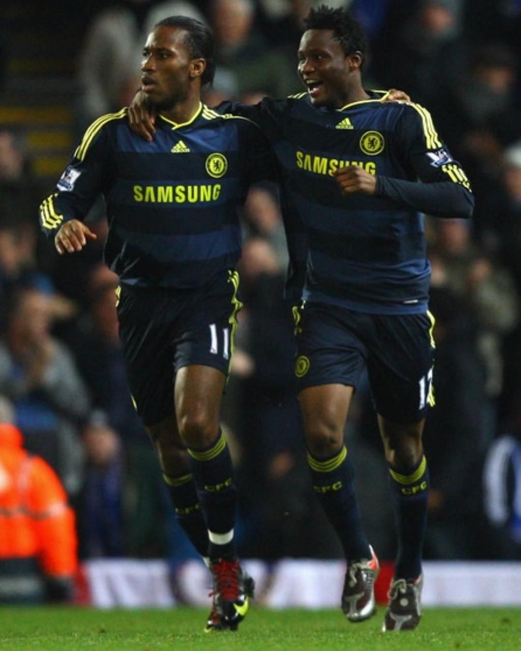 Didier Drogba and Mikel Obi