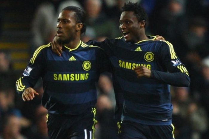 Didier Drogba and Mikel Obi