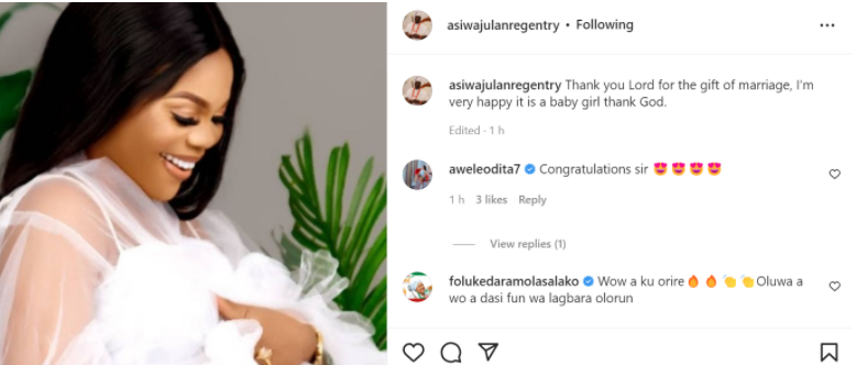 Mercy Aigbe's ex-husband Lanre Gentry welcomes baby with new wife
