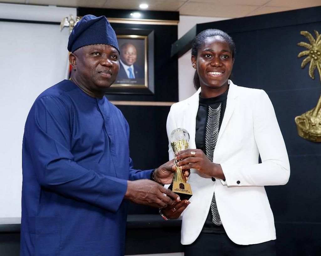 Governor Ambode and Oshoala