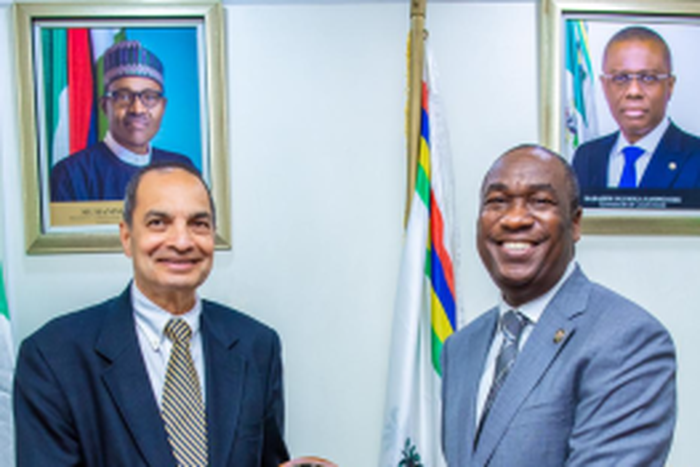 Lagos State Deputy Governor, Dr Obafemi Hamzat and the Dean, Department of Industrial Engineering, University of Pittsburgh, Prof. Bopaya Bidinda.