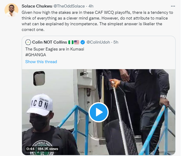 Super Eagles Kumasi Airport reactions