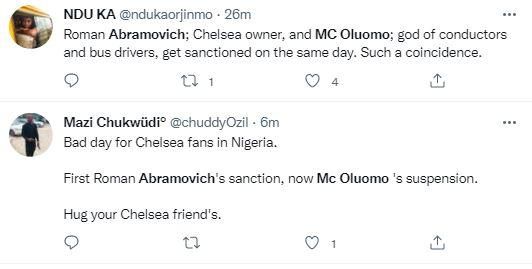 Roman Abramovich's assets frozen and MC Olumo's suspension have Nigerians worried