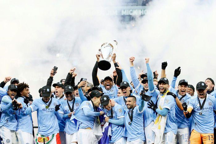Players for New York City FC celebrated the MLS Cup title last year and hope to repeat the feat in the 2022 MLS campaign that begins Saturday