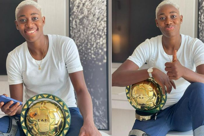 Asisat Oshoala shows off 5th CAF Women's Player of the Year award