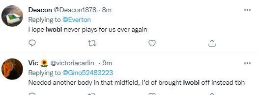 Reactions about Iwobi after Everton's loss to Southampton