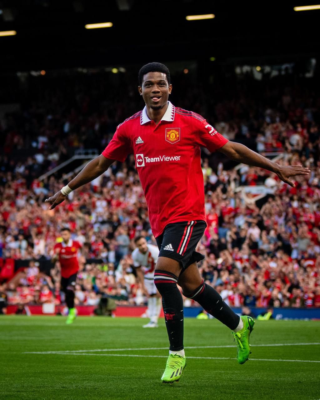 Amad Diallo celebrates against Rayo.