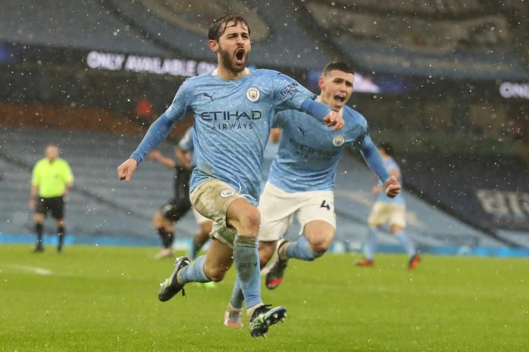 Manchester City midfielder Bernardo Silva celebrates