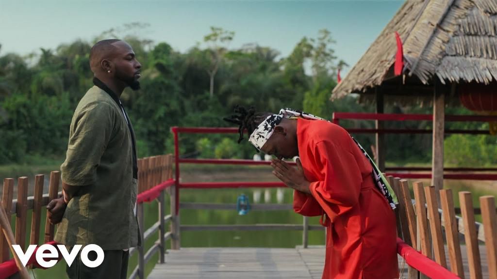 Davido and Mayorkun 'go Samurai' for new 'The Best' video. (DMW)