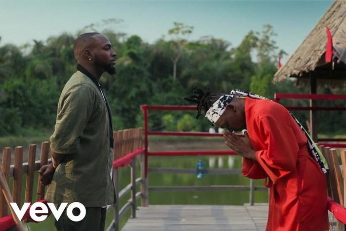 Davido and Mayorkun 'go Samurai' for new 'The Best' video. (DMW)