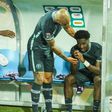 Super Eagles captain Troost-Ekong comforting Ola Aina.