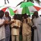 Representatives of defectors from the All Progressives Congress (APC) receiving umbrella of the People’s Democratic Party (PDP) in Benin on Friday.