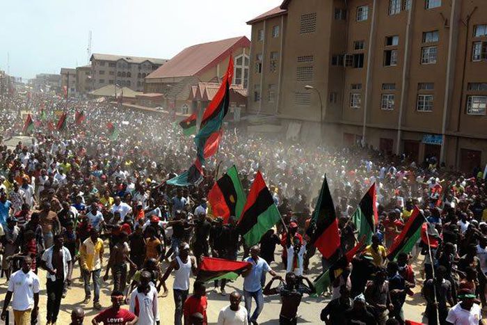 Protesting IPOB members
