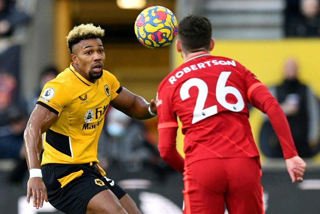 Adama Traore (L) has scored 11 goals in 154 appearances for Wolves