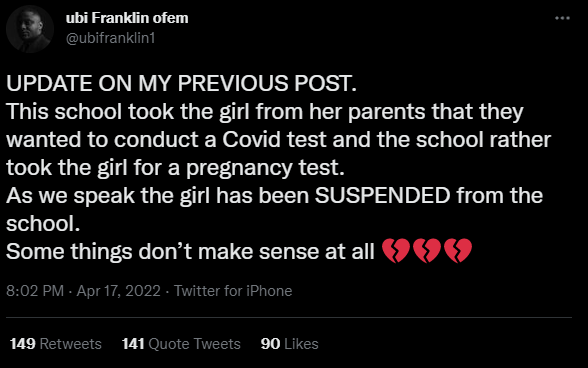 Ubi Franklin recounts how friend's 10-year-old daughter rapped and video tapped